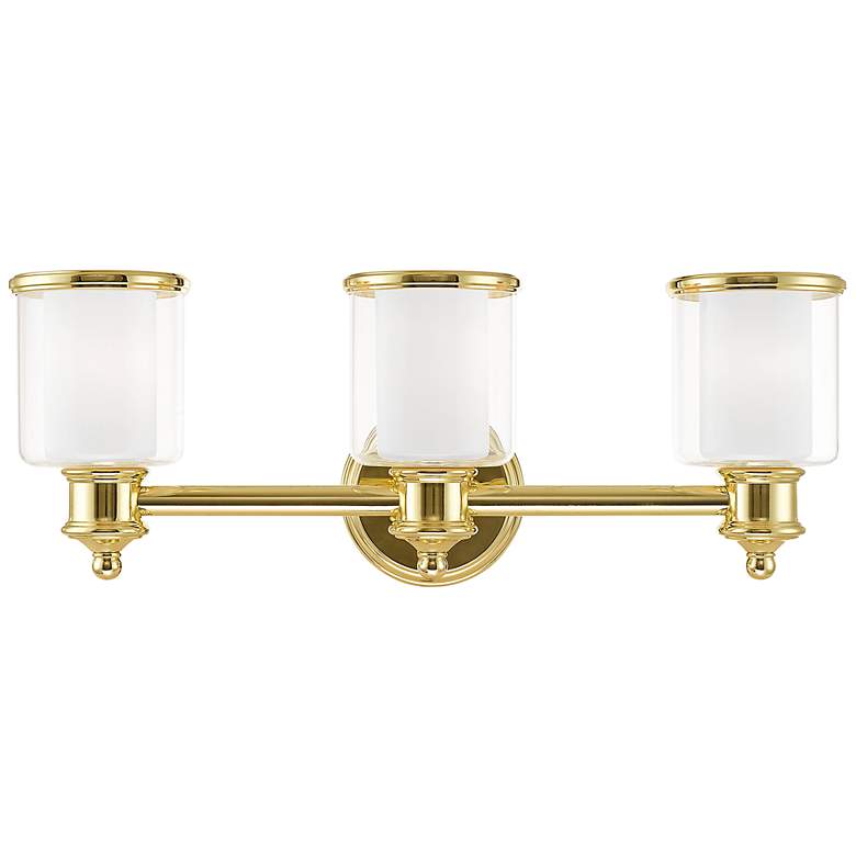 Image 1 Middlebush 23 1/2" Wide Polished Brass 3-Light Bath Light