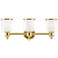 Middlebush 23 1/2" Wide Polished Brass 3-Light Bath Light