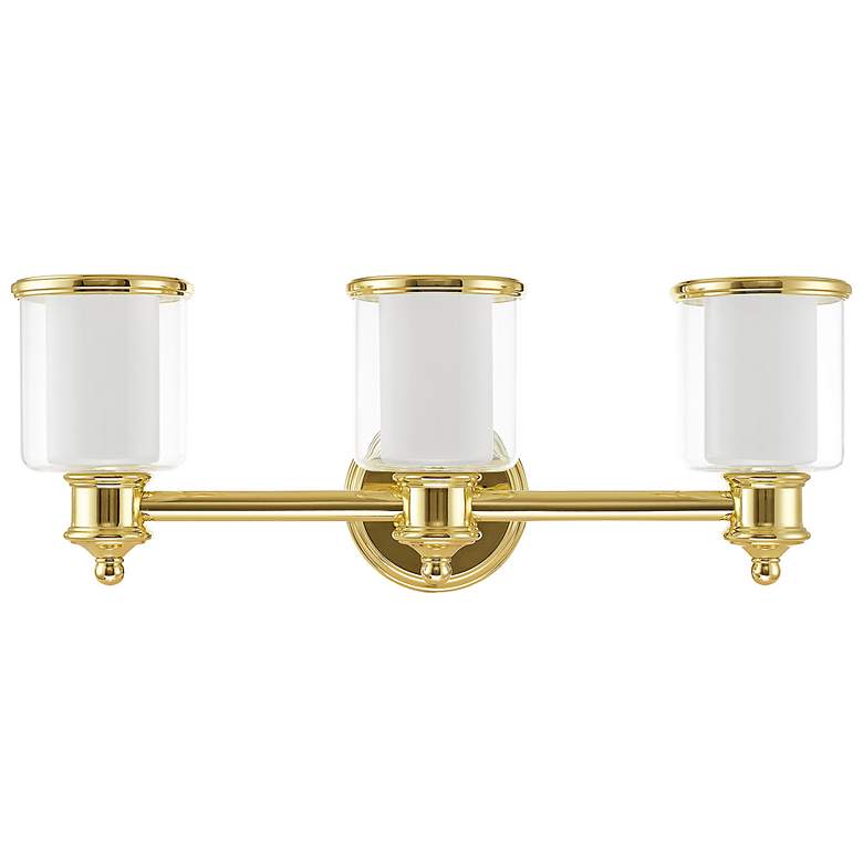 Image 3 Middlebush 23 1/2" Wide Polished Brass 3-Light Bath Light more views