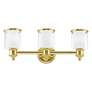 3_Middlebush 23 1/2" Wide Polished Brass 3-Light Bath Light more views