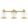 4_Middlebush 23 1/2" Wide Polished Brass 3-Light Bath Light more views