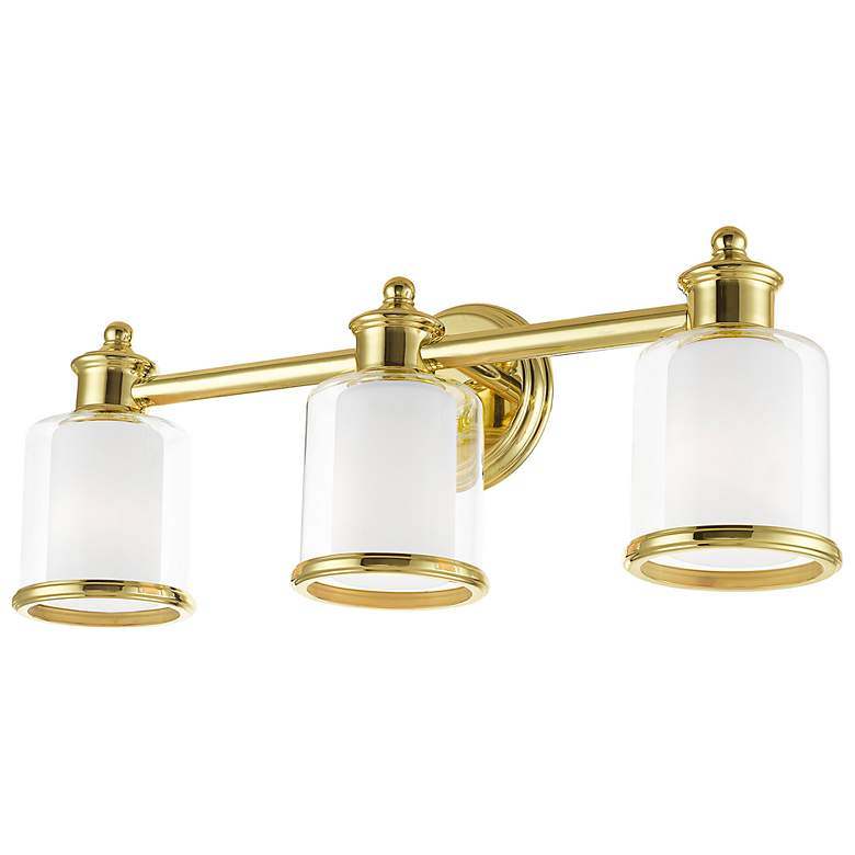 Image 6 Middlebush 23 1/2" Wide Polished Brass 3-Light Bath Light more views