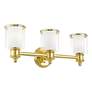 7_Middlebush 23 1/2" Wide Polished Brass 3-Light Bath Light more views