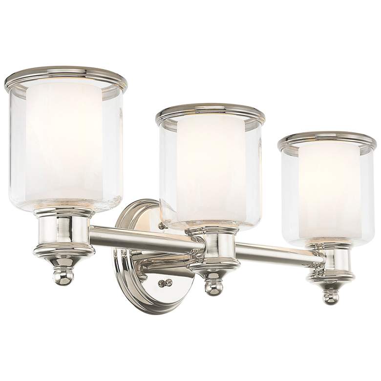 Image 4 Middlebush 23 1/2 inch Wide Polished Nickel 3-Light Bath Light more views