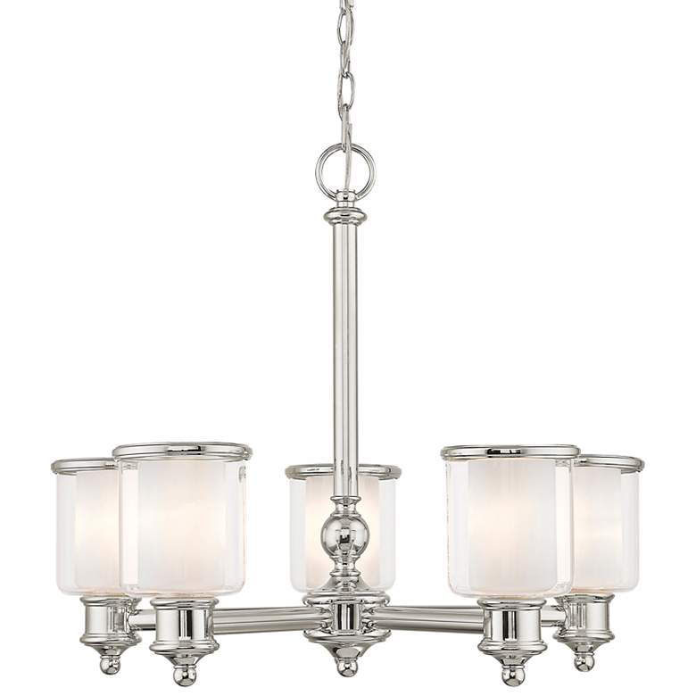 Image 3 Middlebush 25" Wide Polished Nickel 5-Light Chandelier