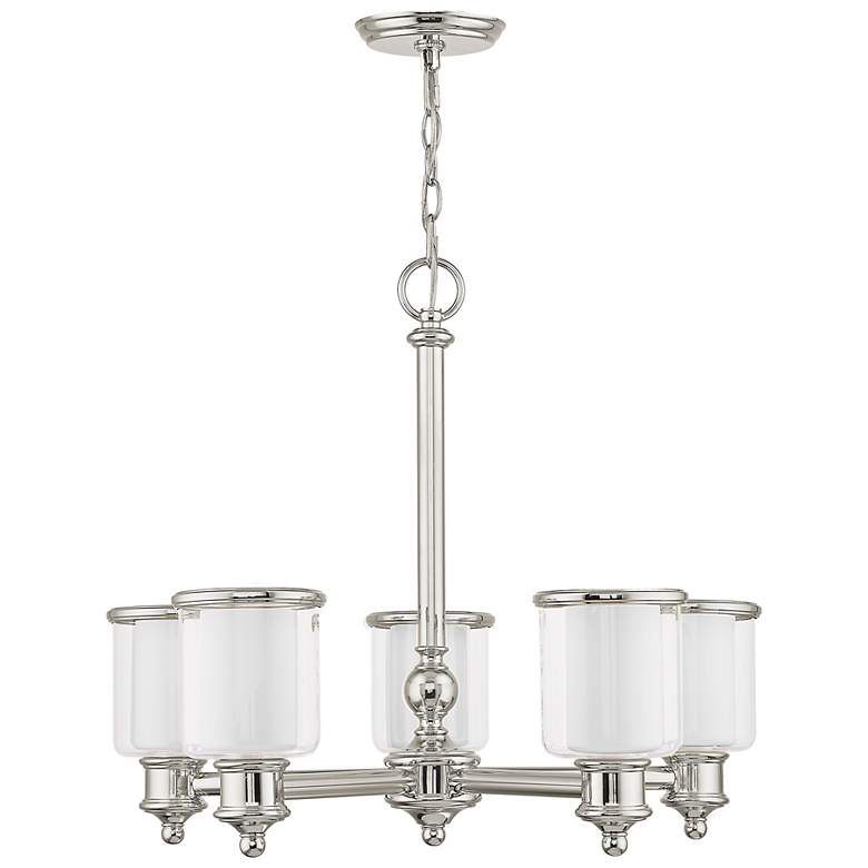 Image 5 Middlebush 25" Wide Polished Nickel 5-Light Chandelier more views