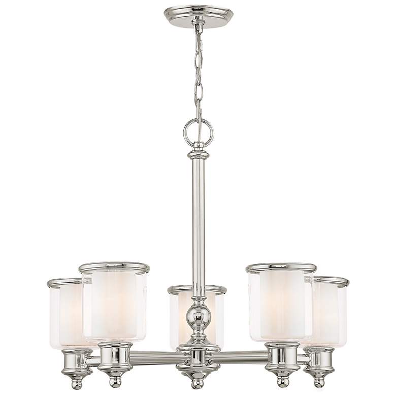 Image 6 Middlebush 25" Wide Polished Nickel 5-Light Chandelier more views