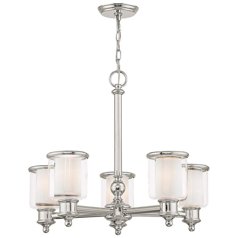 Image 7 Middlebush 25" Wide Polished Nickel 5-Light Chandelier more views