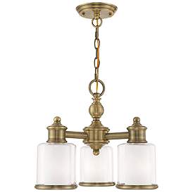 Image1 of Middlebush 3 Light Antique Brass Convertible Mini Chandelier/Ceiling Mount