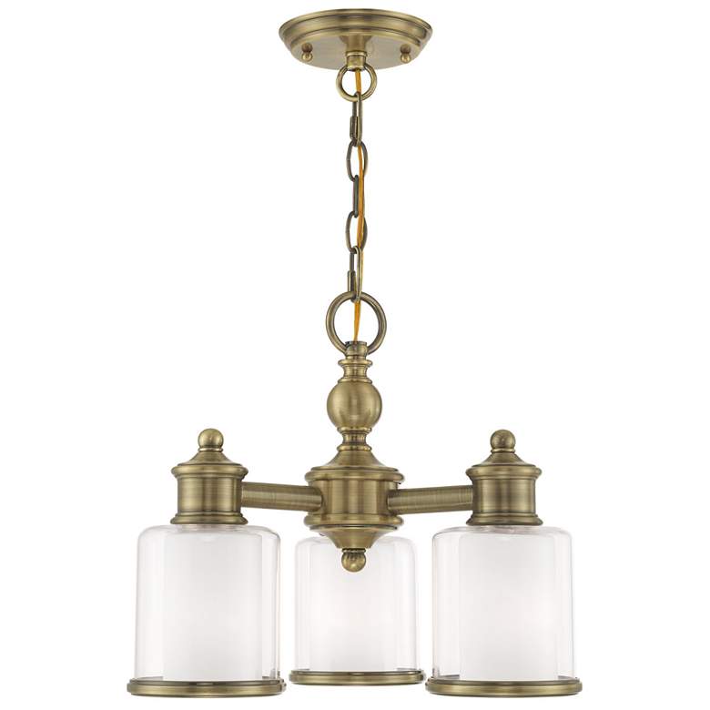 Image 1 Middlebush 3 Light Antique Brass Convertible Mini Chandelier/Ceiling Mount