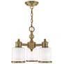 Thumbnail1 of Middlebush 3 Light Antique Brass Convertible Mini Chandelier/Ceiling Mount