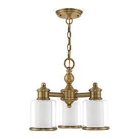 Image3 of Middlebush 3 Light Antique Brass Convertible Mini Chandelier/Ceiling Mount more views