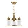 Thumbnail3 of Middlebush 3 Light Antique Brass Convertible Mini Chandelier/Ceiling Mount more views