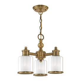 Image4 of Middlebush 3 Light Antique Brass Convertible Mini Chandelier/Ceiling Mount more views