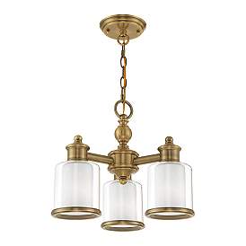 Image5 of Middlebush 3 Light Antique Brass Convertible Mini Chandelier/Ceiling Mount more views