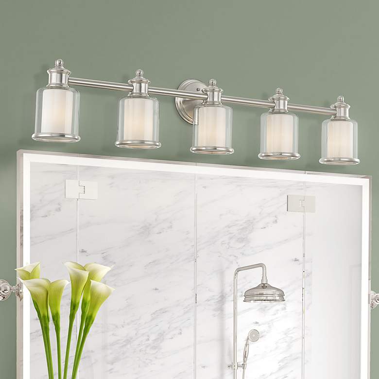 Image 2 Middlebush 45 1/2" Wide Brushed Nickel 5-Light Bath Light