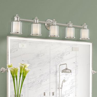 Middlebush 45 1/2" Wide Brushed Nickel 5-Light Bath Light