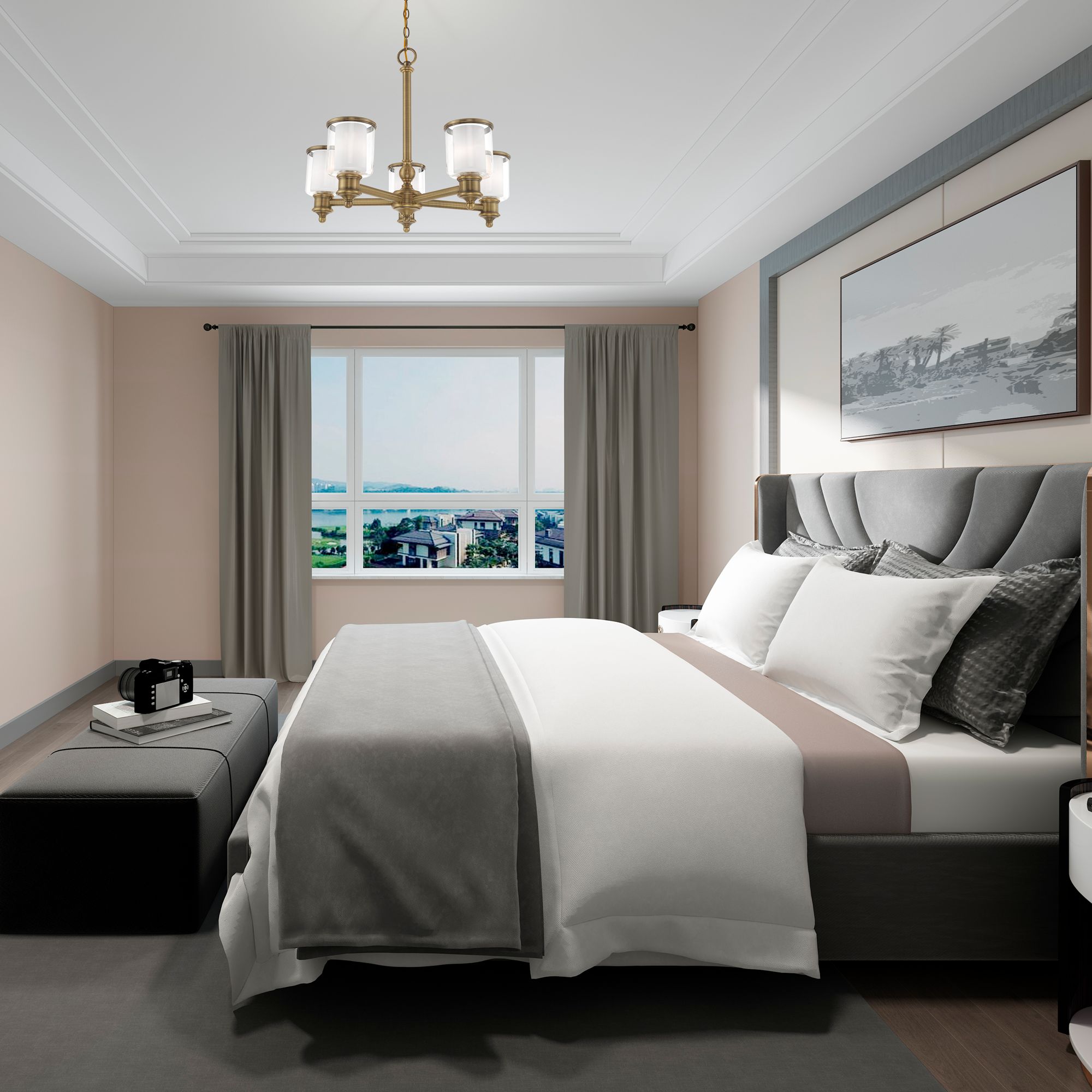 Middlebush 5 Light Antique Brass Chandelier