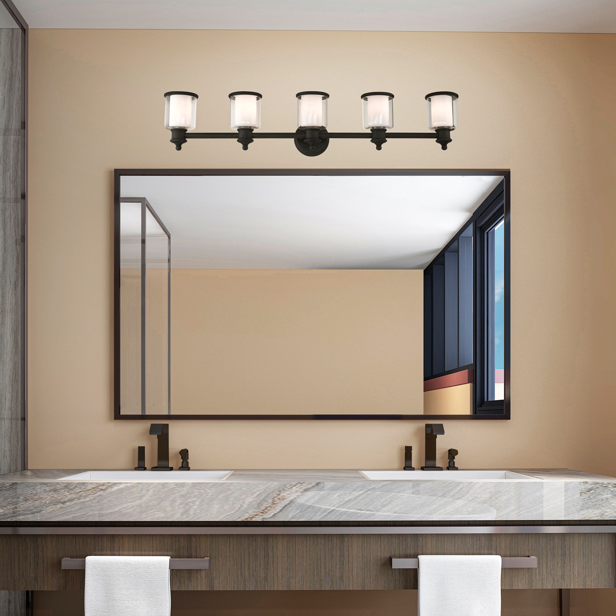 Middlebush 5 Light Black Bath Vanity