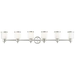 Middlebush 55" Wide Polished Nickel 6-Light Bath Light