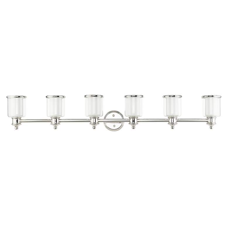 Image 2 Middlebush 55" Wide Polished Nickel 6-Light Bath Light more views