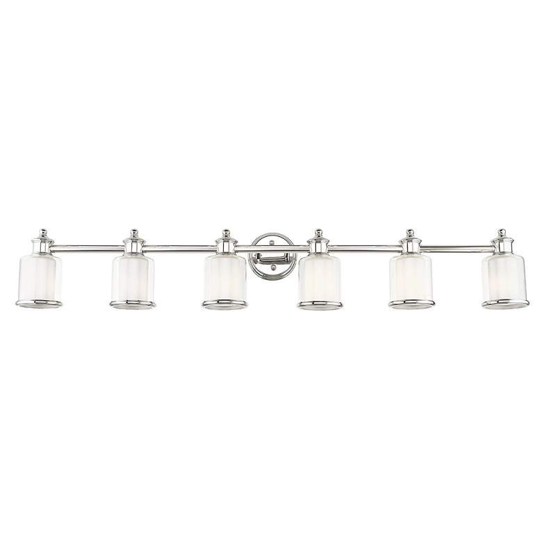 Image 3 Middlebush 55" Wide Polished Nickel 6-Light Bath Light more views