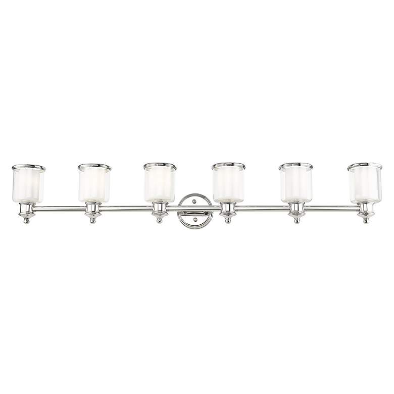 Image 4 Middlebush 55" Wide Polished Nickel 6-Light Bath Light more views