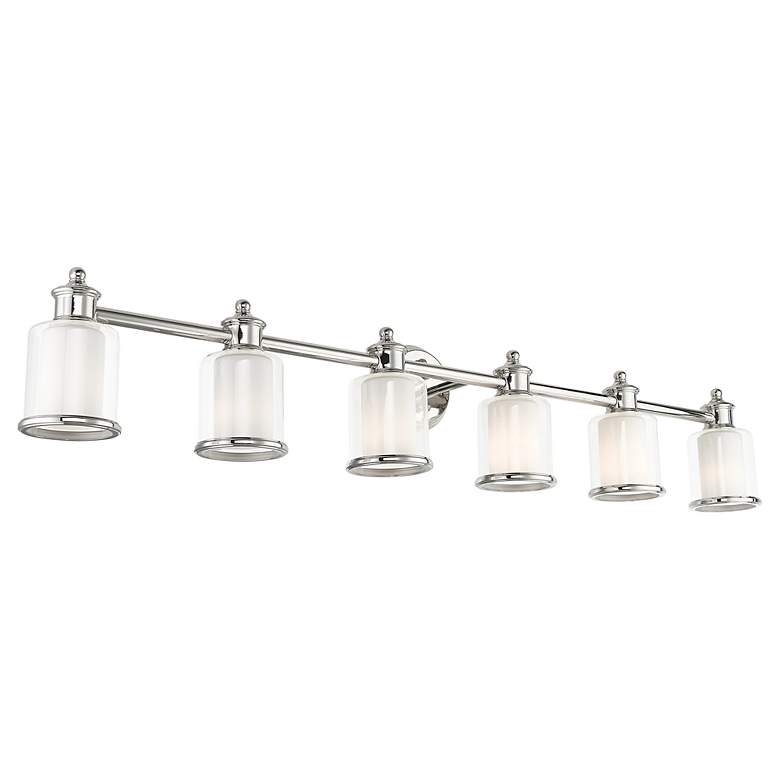 Image 5 Middlebush 55" Wide Polished Nickel 6-Light Bath Light more views