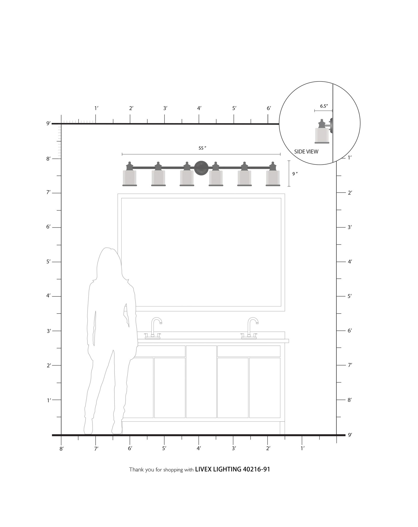 Middlebush 6 Light Brushed Nickel Vanity Sconce