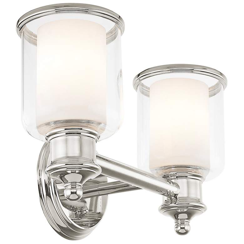 Image 6 Middlebush 9" High Polished Nickel 2-Light Wall Sconce more views