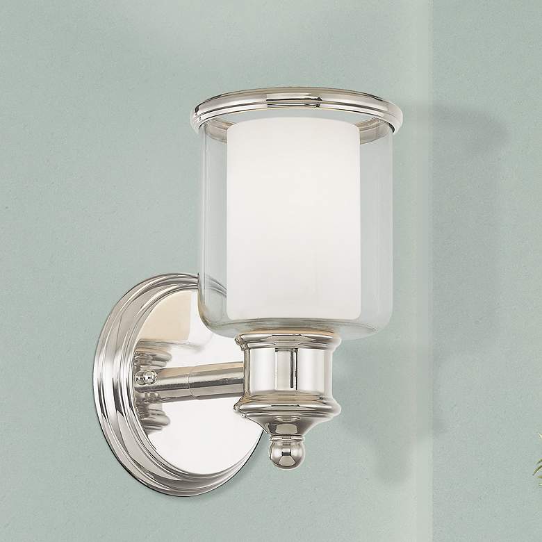 Image 1 Middlebush 9" High Polished Nickel Wall Sconce