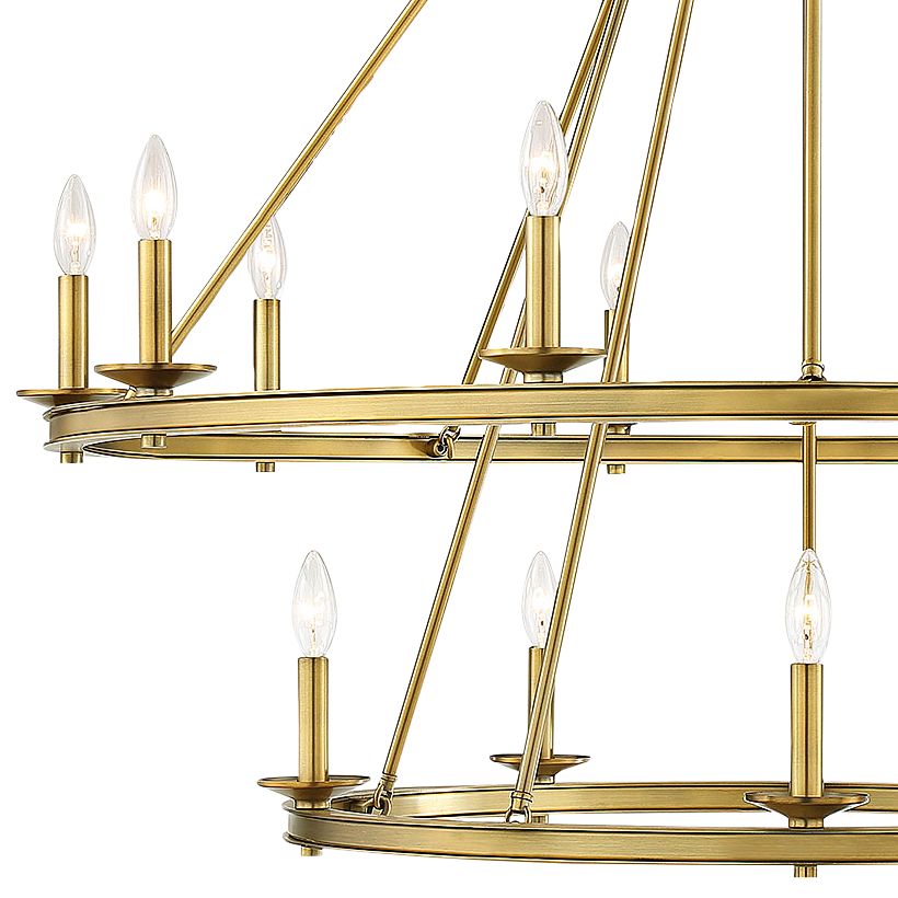 Image 2 Middleton 15-Light Chandelier in Warm Brass more views