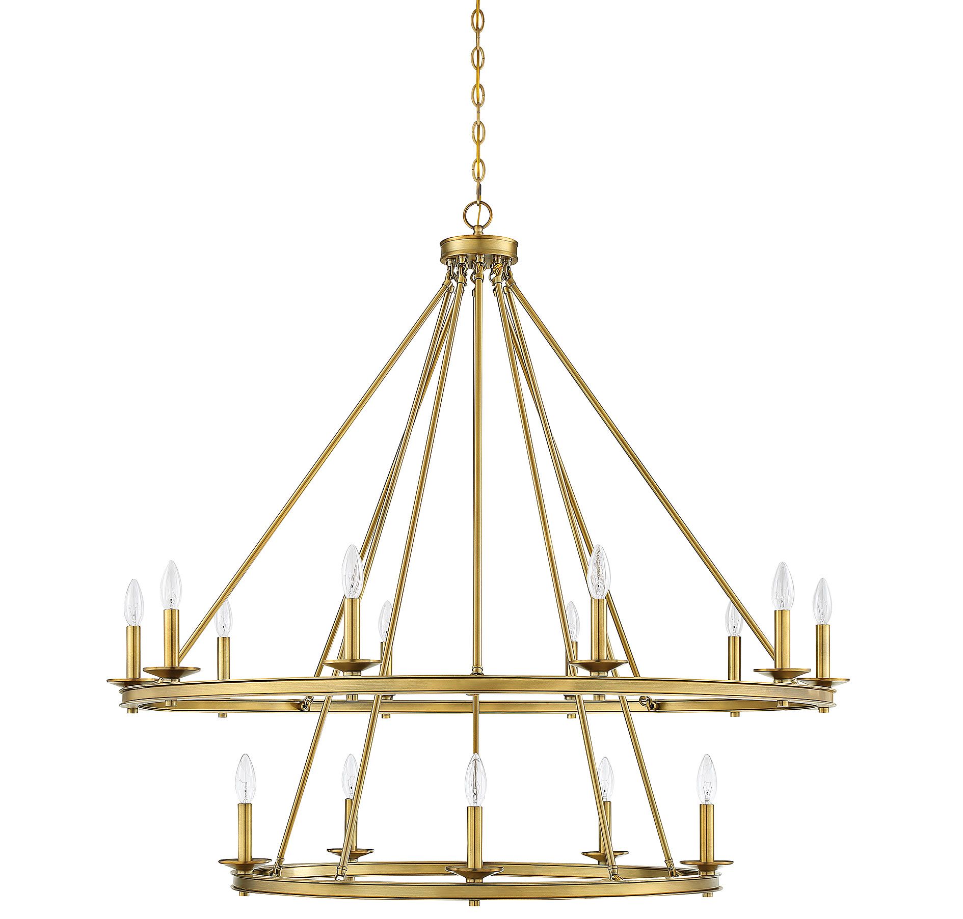 Image 3 Middleton 15-Light Chandelier in Warm Brass more views