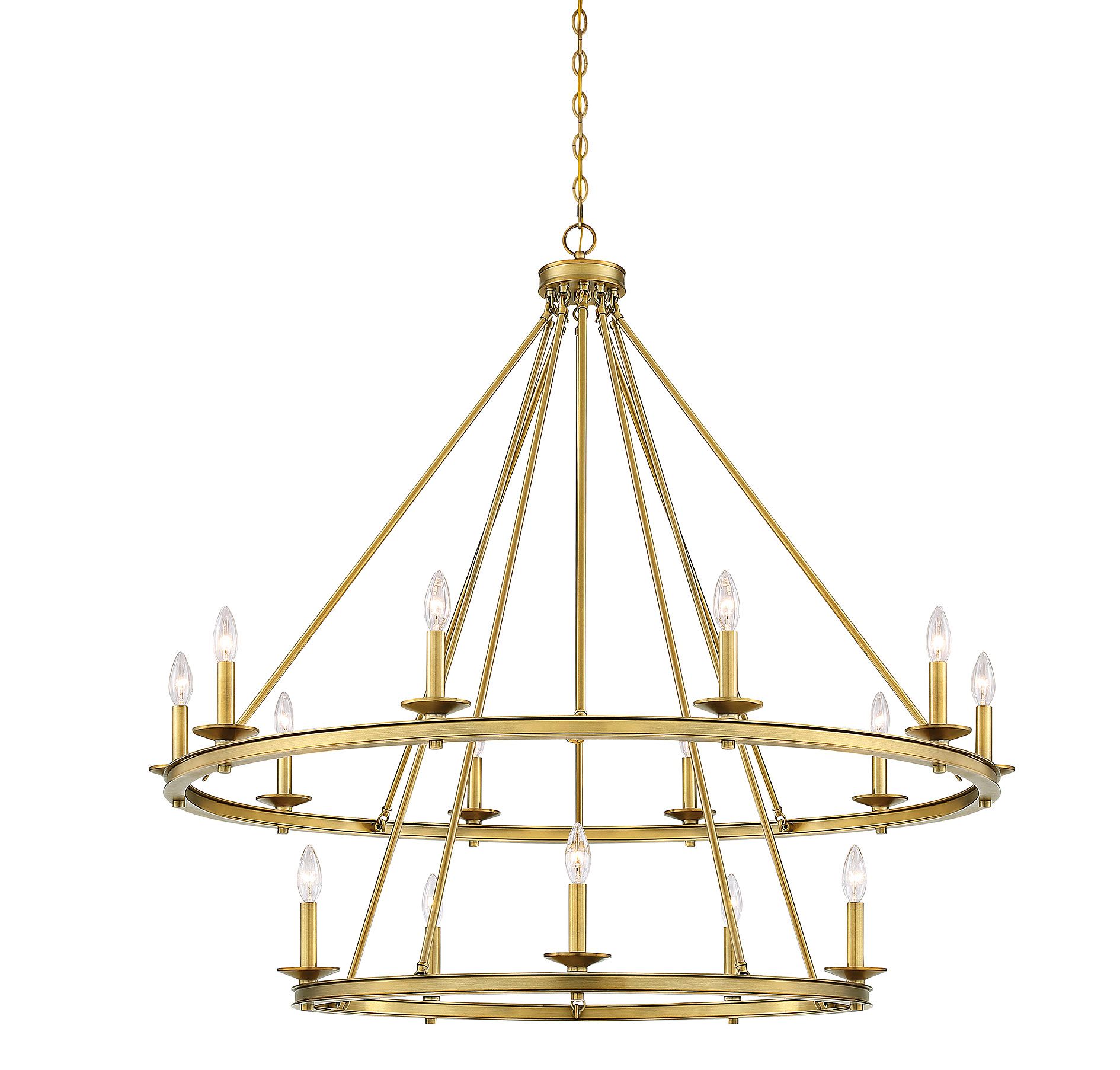 Image 4 Middleton 15-Light Chandelier in Warm Brass more views