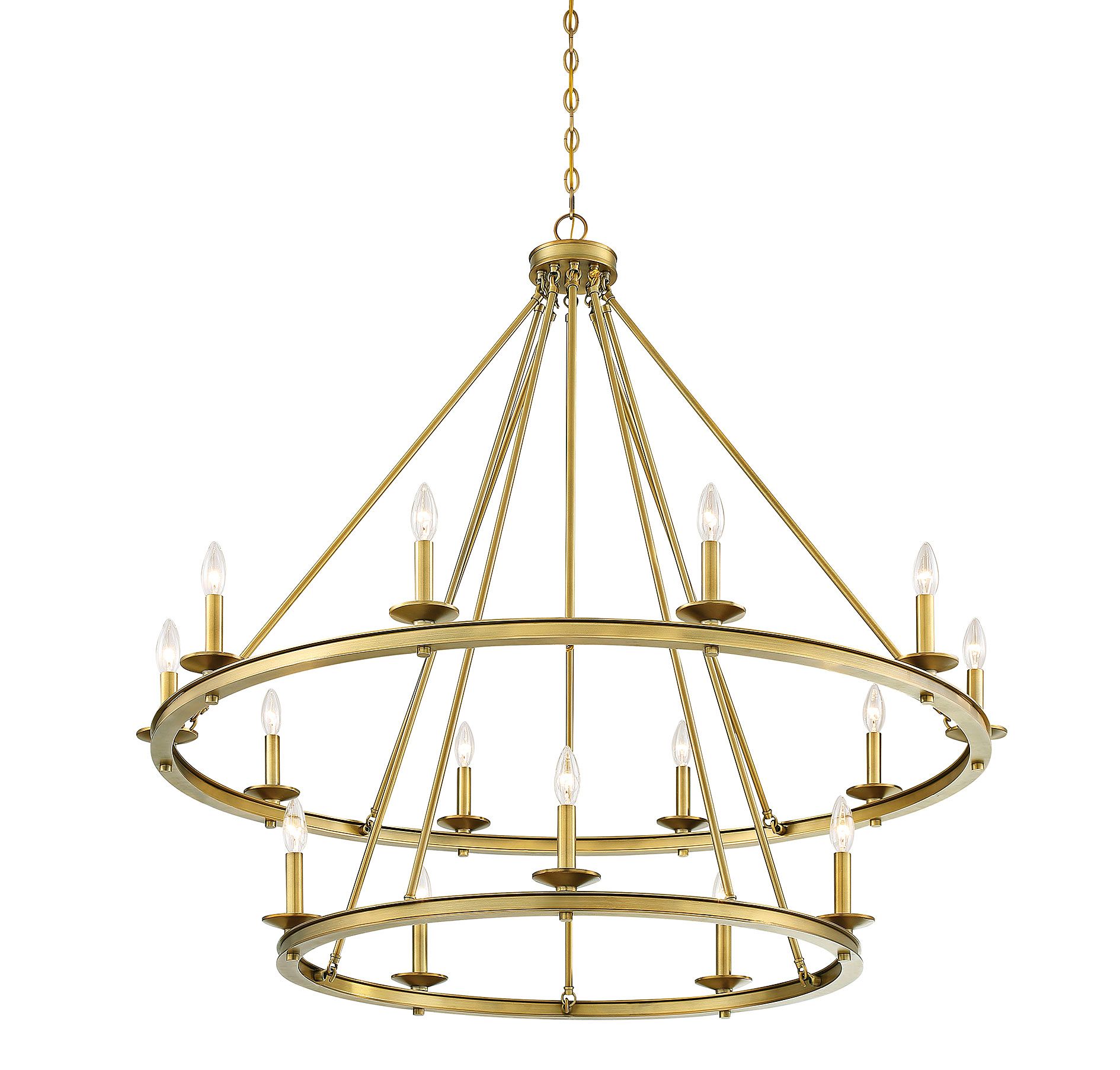 Image 5 Middleton 15-Light Chandelier in Warm Brass more views