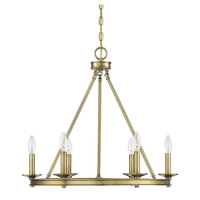 Image 3 Middleton 25" Wide Warm Brass 6-Light Ring Chandelier more views