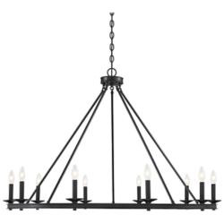 Middleton 45" Wide Matte Black 10-Light Chandelier