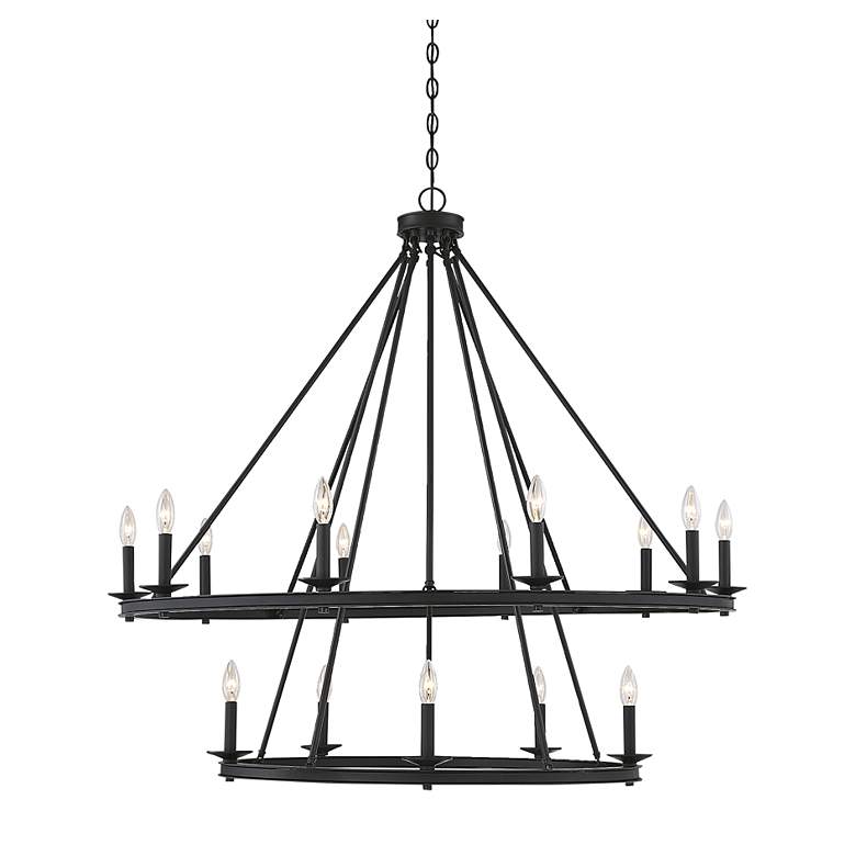 Image 3 Middleton 45" Wide Matte Black 15-Light 2-Tier Chandelier