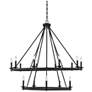 3_Middleton 45" Wide Matte Black 15-Light 2-Tier Chandelier