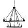 Middleton 45" Wide Matte Black 15-Light 2-Tier Chandelier