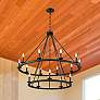 2_Middleton 45" Wide Matte Black 15-Light 2-Tier Chandelier