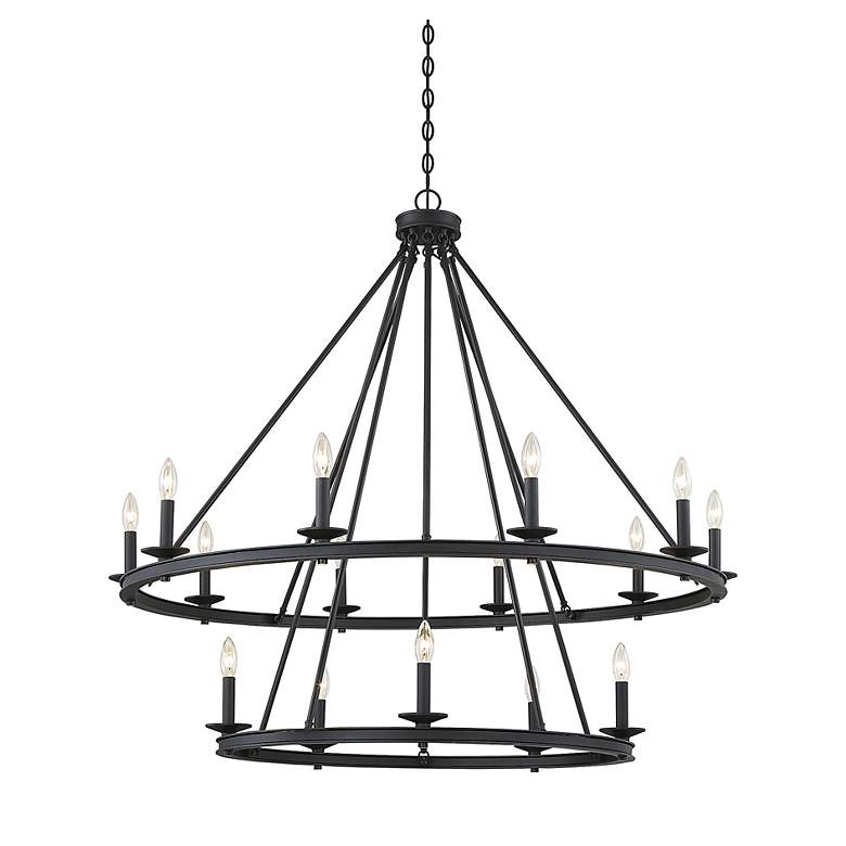 Image 5 Middleton 45" Wide Matte Black 15-Light 2-Tier Chandelier more views