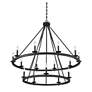 7_Middleton 45" Wide Matte Black 15-Light 2-Tier Chandelier more views