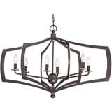 Middletown 34&quot; Wide Downton Bronze 6-Light Oval Chandelier