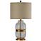 Midfield Clear Glass and Gold Table Lamp