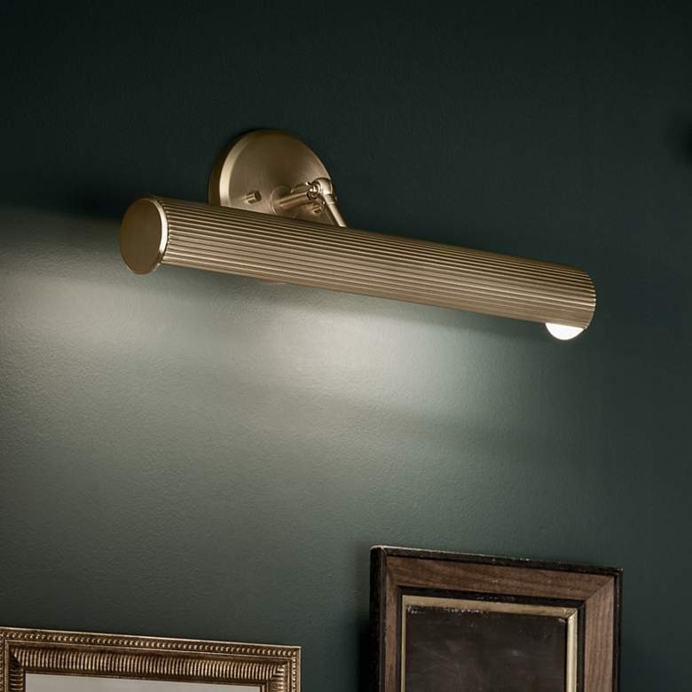 Image 2 Midi 18" Wide Champagne Bronze Direct Wire Picture Light