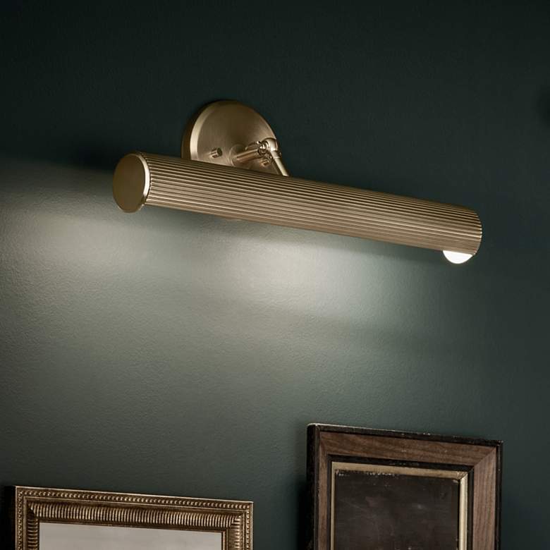 Image 1 Midi 24" Wide Champagne Bronze Direct Wire Picture Light