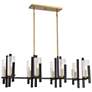 1_Midland 16" Wide Black and Brass 6-Light Linear Chandelier