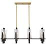 Thumbnail3 of Midland 16" Wide Black and Brass 6-Light Linear Chandelier more views