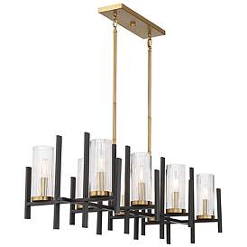 Image5 of Midland 16" Wide Black and Brass 6-Light Linear Chandelier more views